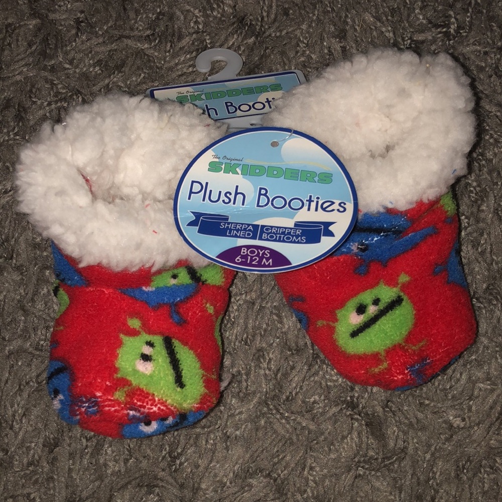 Skidders Sherpa Lined Plush Booties, Size 6-12 Months